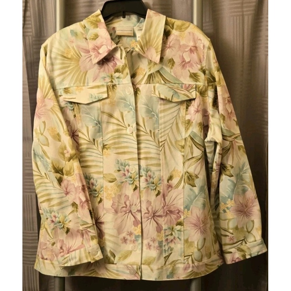 Alfred Dunner Blazer Jacket Women 22W Pink‎ Multi Floral Long Sleeve